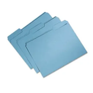 RECYCLED FILE FOLDER, 1-3 CUT, SINGLE PLY, LTR, BLUE, 100CT-BOX (5 PER PACK)