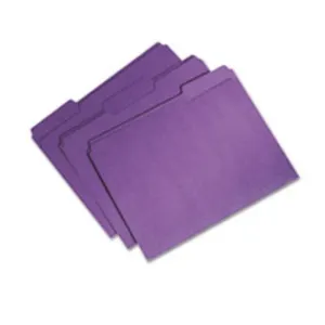 RECYCLED FILE FOLDERS, 1-3 CUT SINGLE PLY LETTER, PURPLE, 100CT-BOX (5 PER PACK)