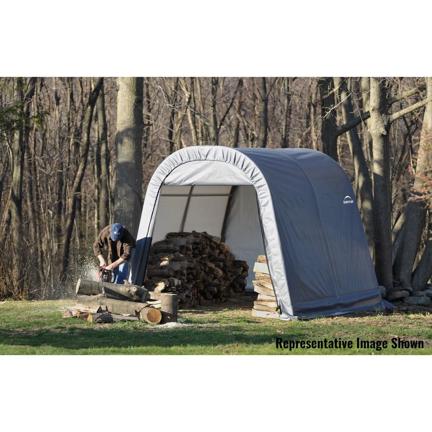 ShelterLogic | ShelterCoat 10 x 16 ft. Wind and Snow Rated Garage Round Gray STD