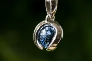 Silver Midnight 12mm Marble Memorial Necklace