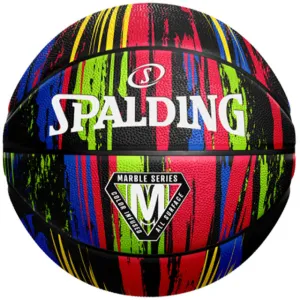 Spalding Marble Series Black Rainbow Outdoor Basketball - Size 6