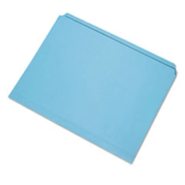 STRAIGHT CUT FILE FOLDERS, BLUE, LETTER, 100CT-BOX (5 BOXES PER PACK)