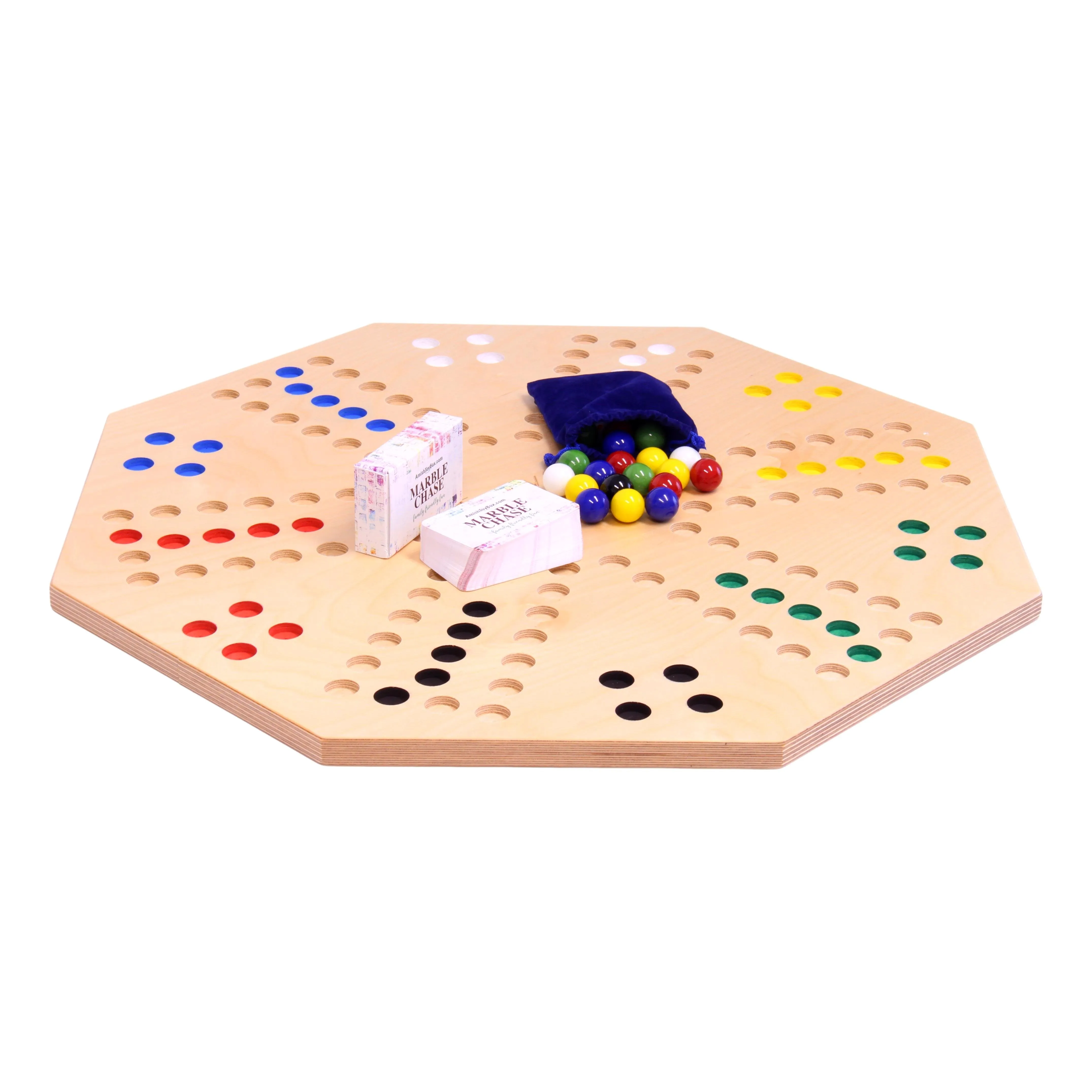 Travel Marble Chase Board Game Set, Double-Sided 23" Wide Board