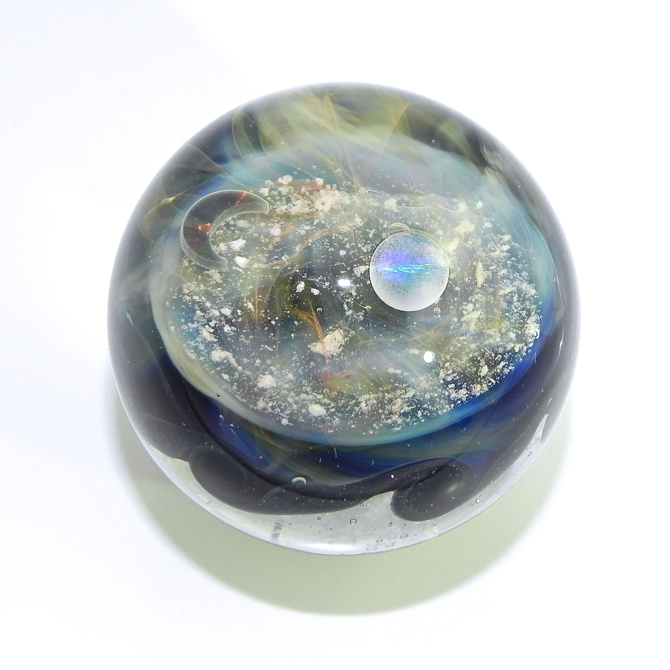 Wave Galaxy Glass Marble with Infused Cremation Ash