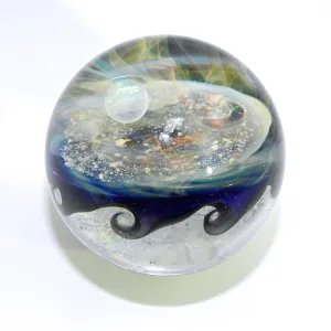 Wave Galaxy Glass Marble with Infused Cremation Ash