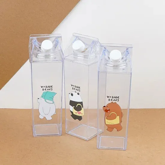 We Bare Bears Acrylic Transparent Water Bottle