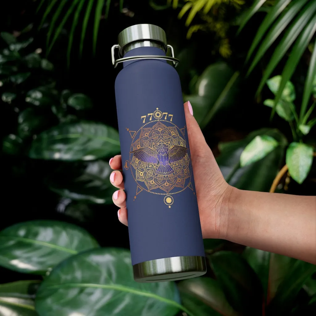 Yoga Spiritual Meditation Copper Vacuum Insulated Bottle 22oz  – Fortune 7777 Angel Number