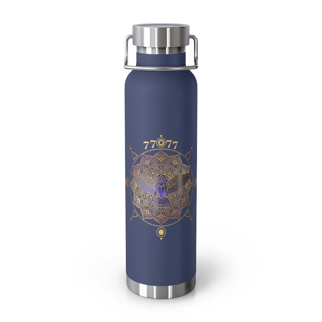 Yoga Spiritual Meditation Copper Vacuum Insulated Bottle 22oz  – Fortune 7777 Angel Number