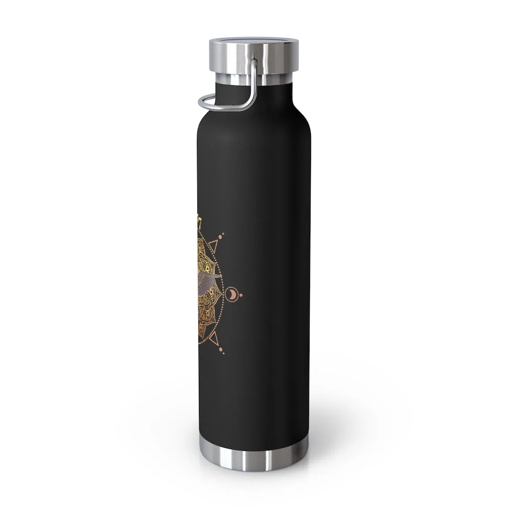 Yoga Spiritual Meditation Copper Vacuum Insulated Bottle 22oz  – Fortune 7777 Angel Number