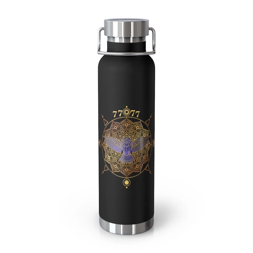 Yoga Spiritual Meditation Copper Vacuum Insulated Bottle 22oz  – Fortune 7777 Angel Number