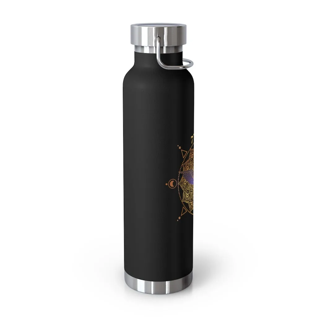 Yoga Spiritual Meditation Copper Vacuum Insulated Bottle 22oz  – Fortune 7777 Angel Number