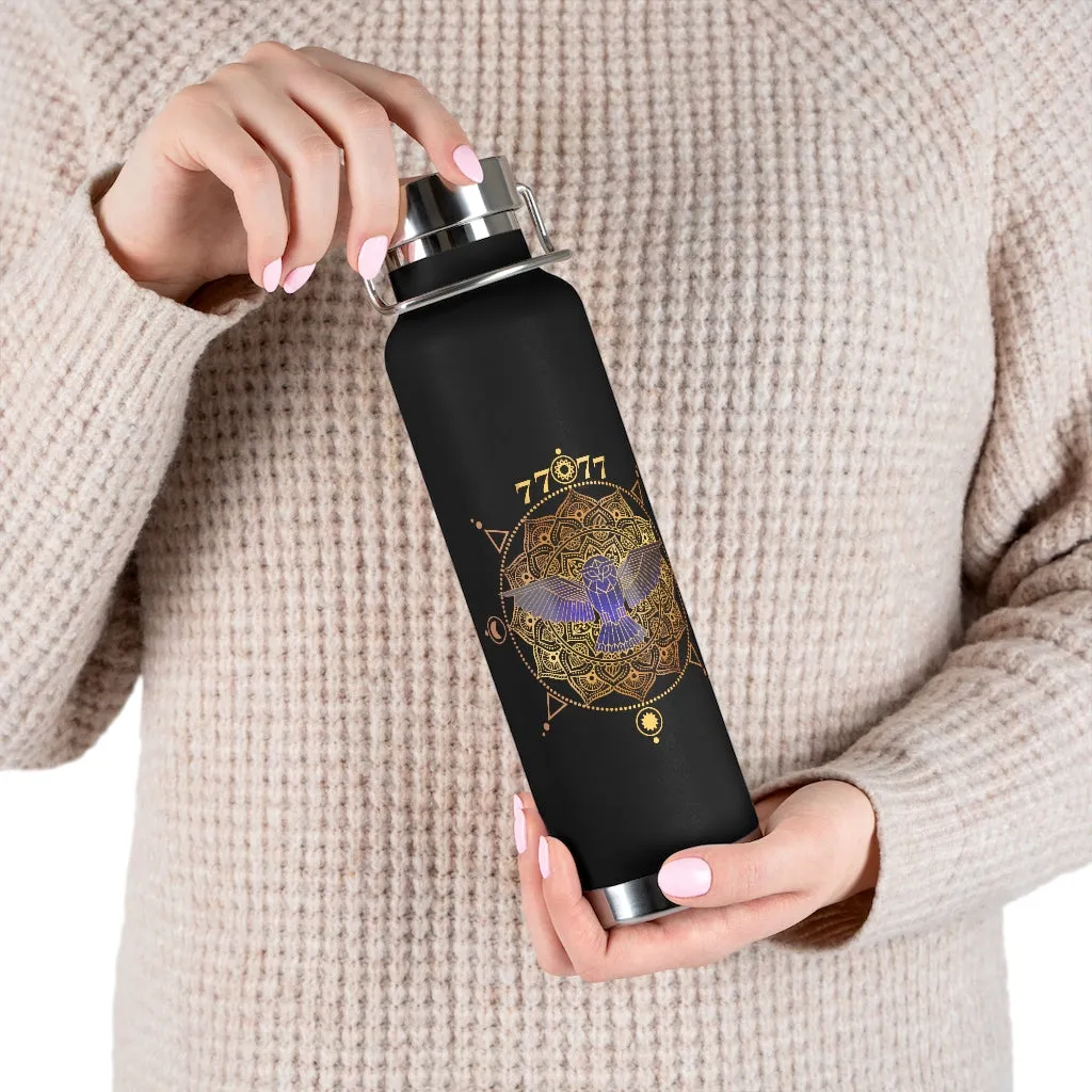 Yoga Spiritual Meditation Copper Vacuum Insulated Bottle 22oz  – Fortune 7777 Angel Number