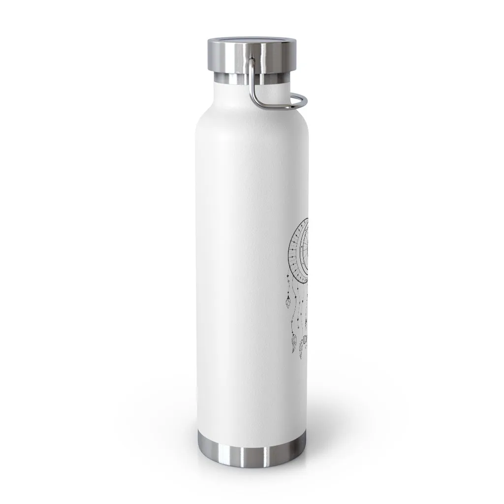 Yoga Spiritual Meditation Copper Vacuum Insulated Bottle 22oz  – Protection 444 Angel Number